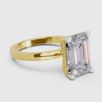 Celestial Emerald-Cut Solitaire Diamond Ring