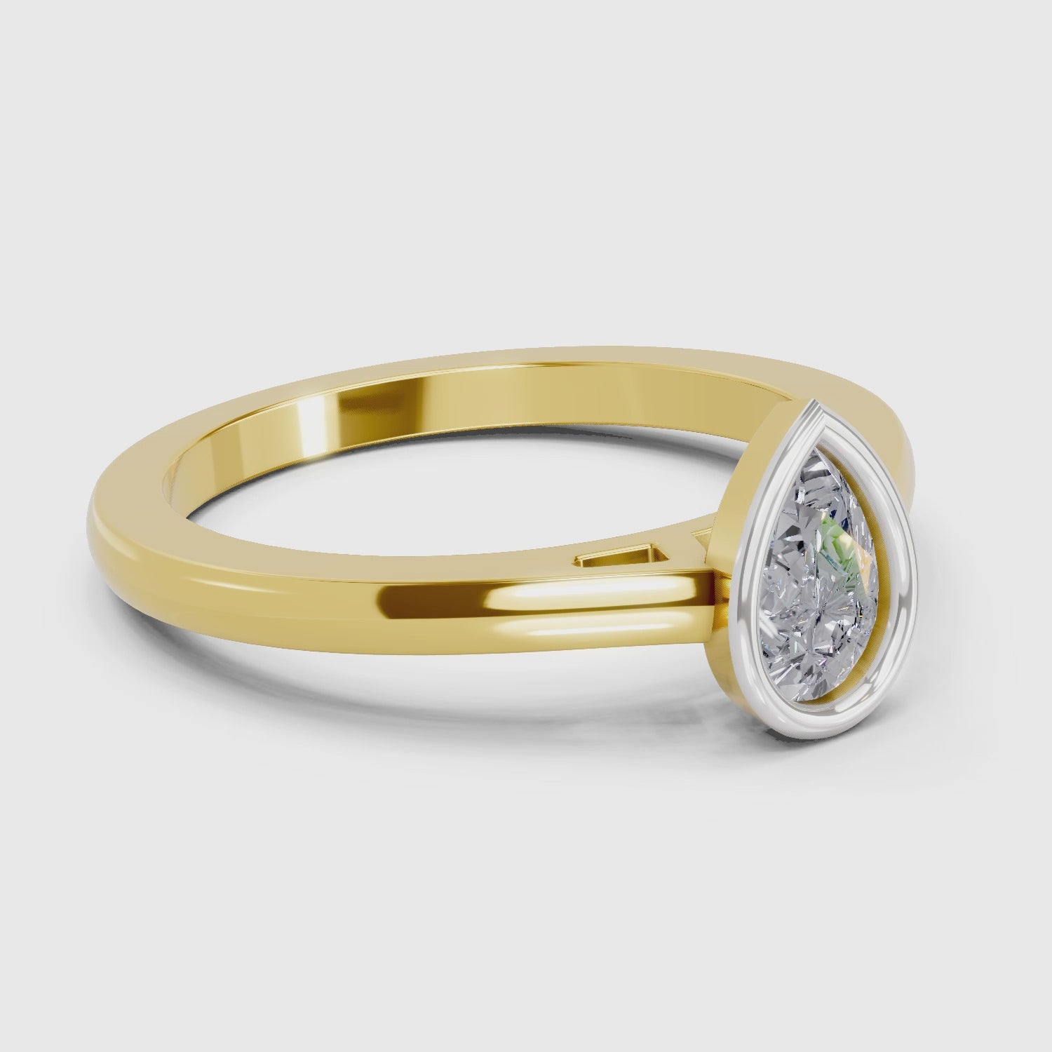 Luminous Pear Solitaire Diamond Ring