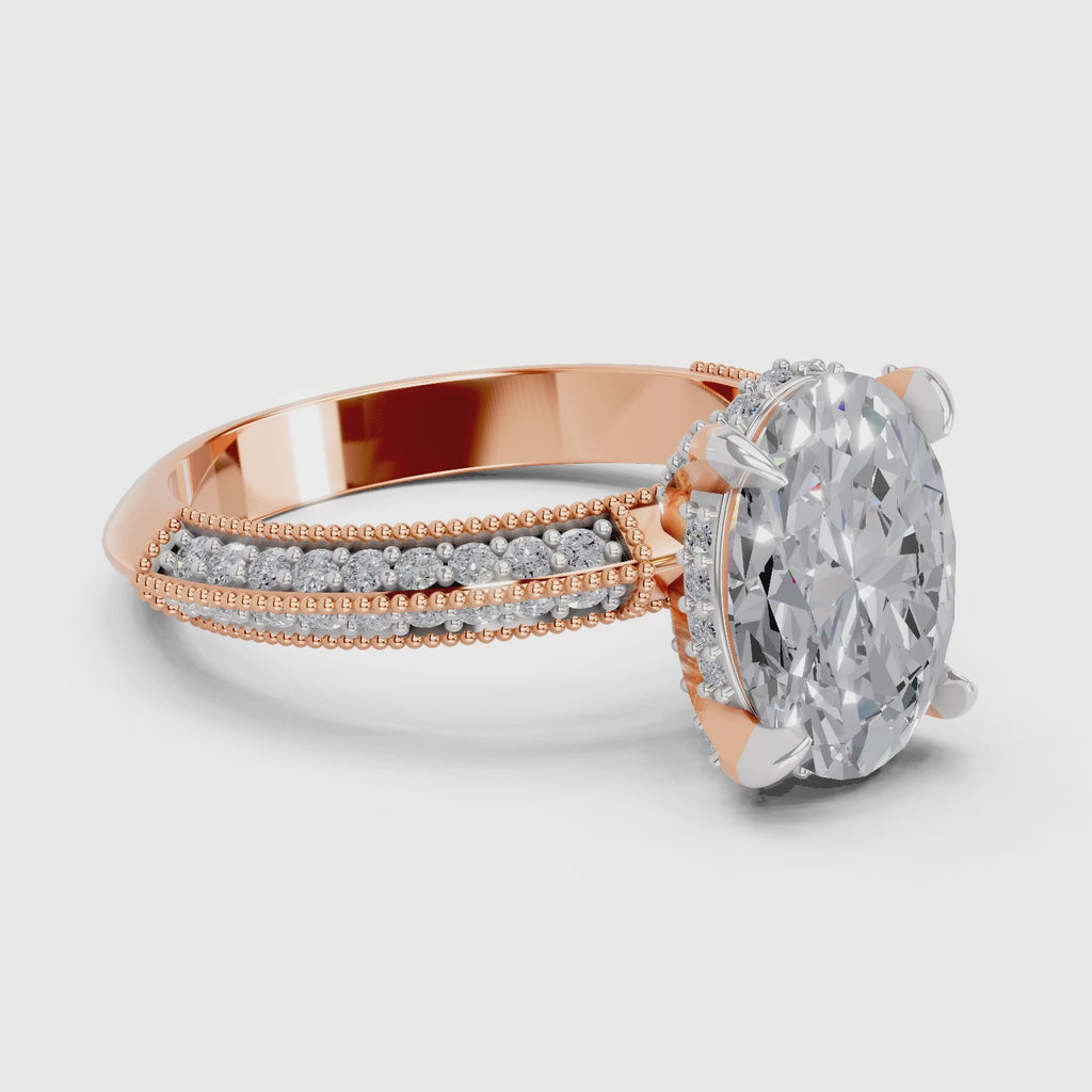 Sparkling Oval Solitaire Diamond Engagement Ring