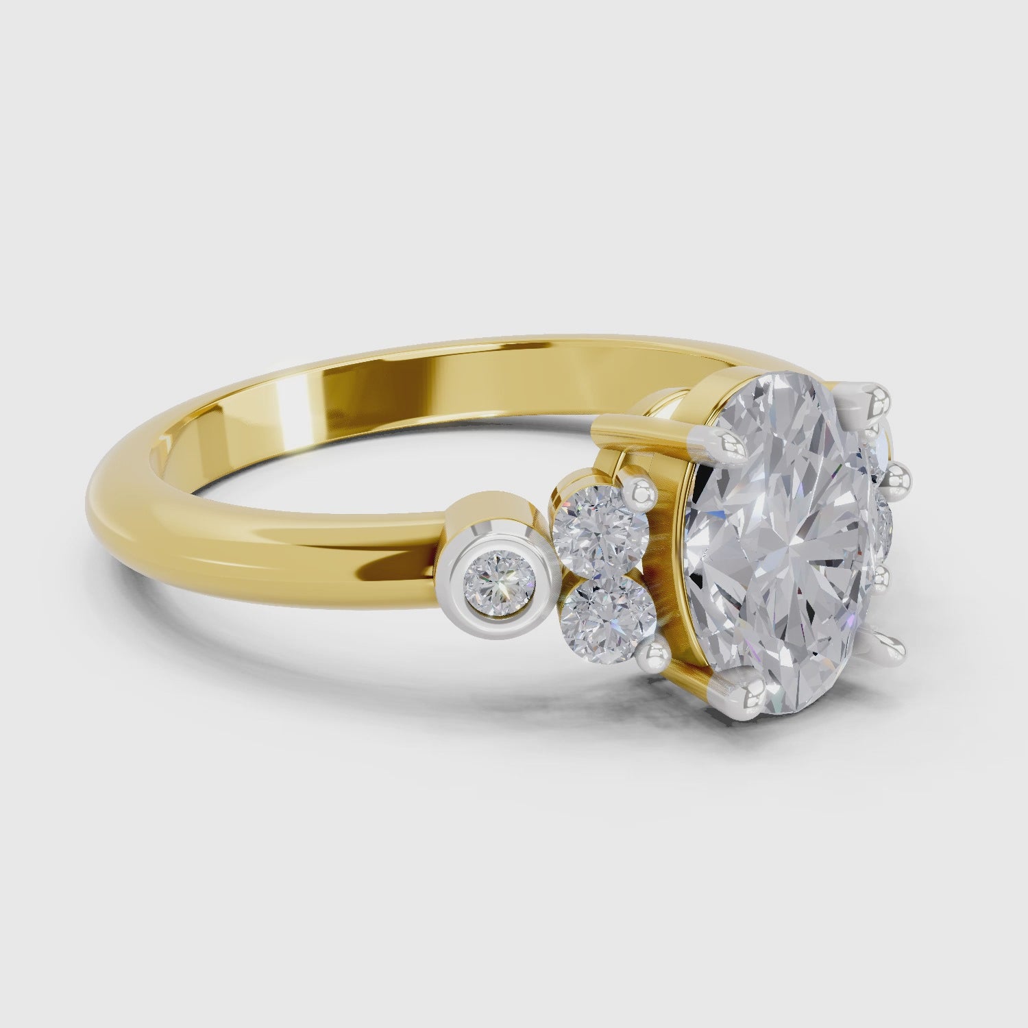 Dazzling Oval Solitaire Diamond Ring